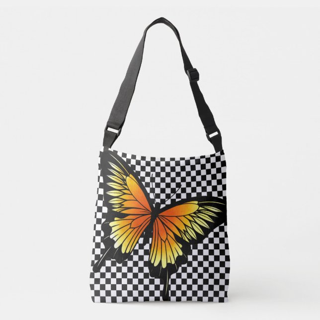 Honung Butterfly Checker Kor Body Tote Bag Axelväska (Framsida)