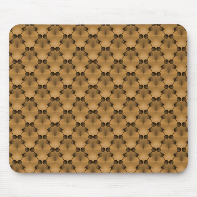 Honung Caramel Brown Retro Funk Circles Mousepad Musmatta (Framsidan)