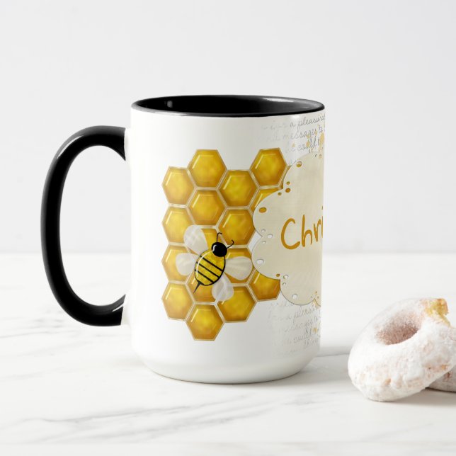 Honung Comb 3D Whimsey NAMN Mugg (Med munk)