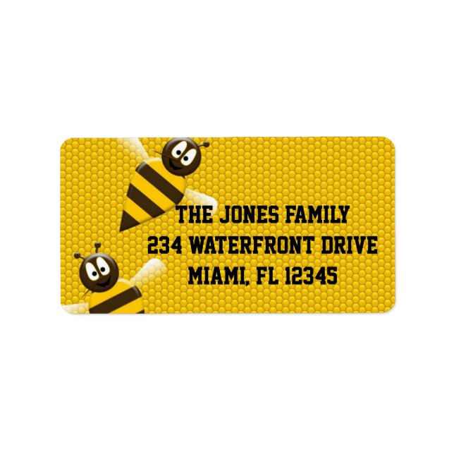 Honung Comb Bee Bees Vår Peace Kärlek Destiny Adressetikett (Framsidan)