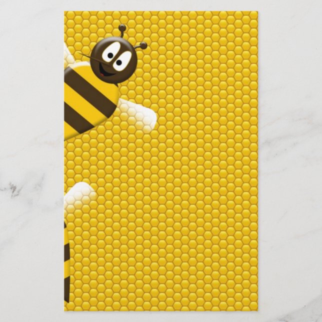 Honung Comb Gult Guld Bee Bees Mönster Art Brevpapper (Framsida)