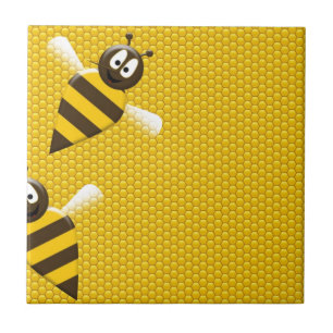 Honung Comb Gult Guld Bee Bees Mönster Art Kakelplatta
