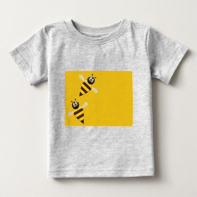 Honung Comb Gult Guld Bee Bees Mönster Art T-shirt (Framsida)