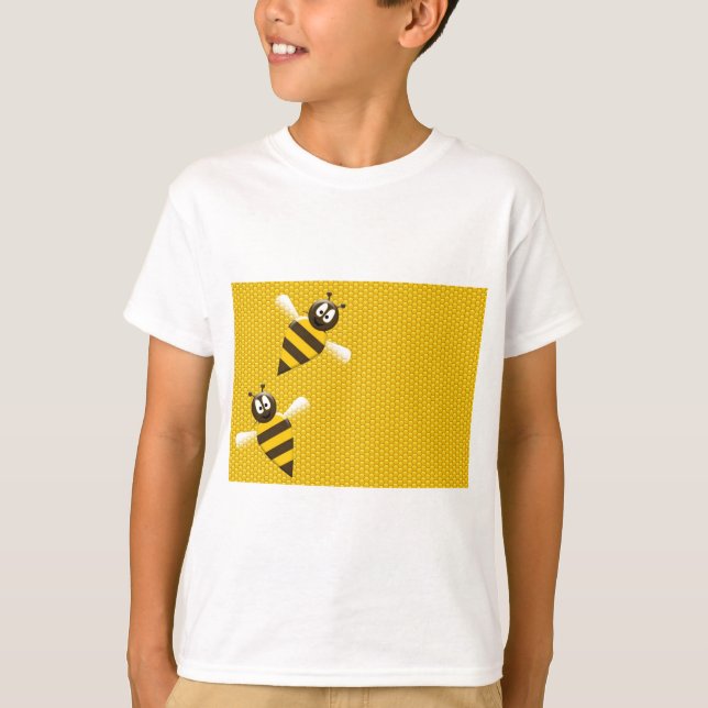 Honung Comb Gult Guld Bee Bees Mönster Art T Shirt (Framsida)