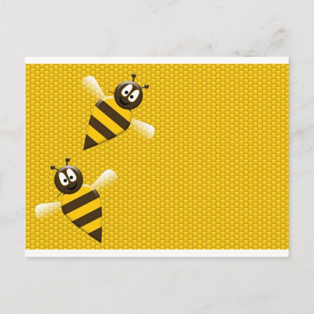 Honung Comb Gult Guld Bee Bees Mönster Art Vykort (Framsida)