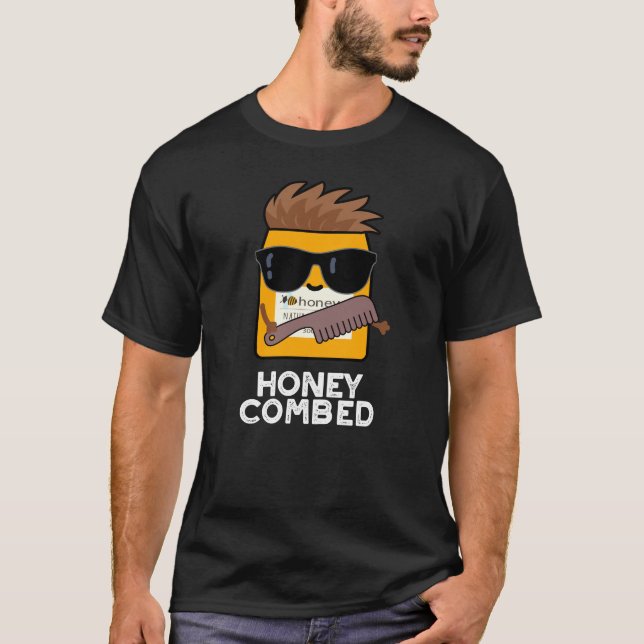Honung Combed Funny Honung Pun Mörk BG T Shirt (Framsida)