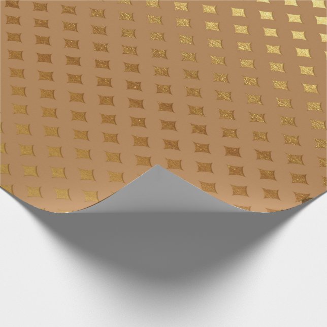 Honung Diamond cut Brown Maroon Sepia Guld Metalli Presentpapper (Hörn)