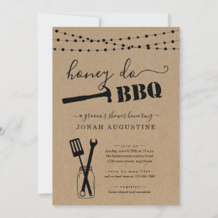 Honung Do BBQ Grooms Shower-inbjudan Inbjudningar