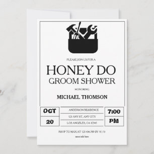 Honung Do Groom Shower Inbjudningar