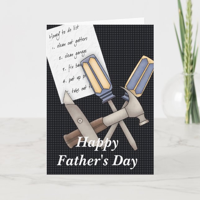 Honung Do List Handyman Fars dag Greeting Card Kort (Framsida)
