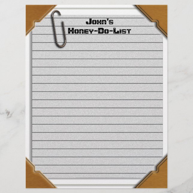 Honung-Do-List Letterhead Stationery (Framsida)
