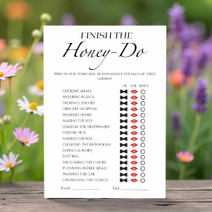 Honung Do List-spelkort med minimal Möhippa Inbjudningar