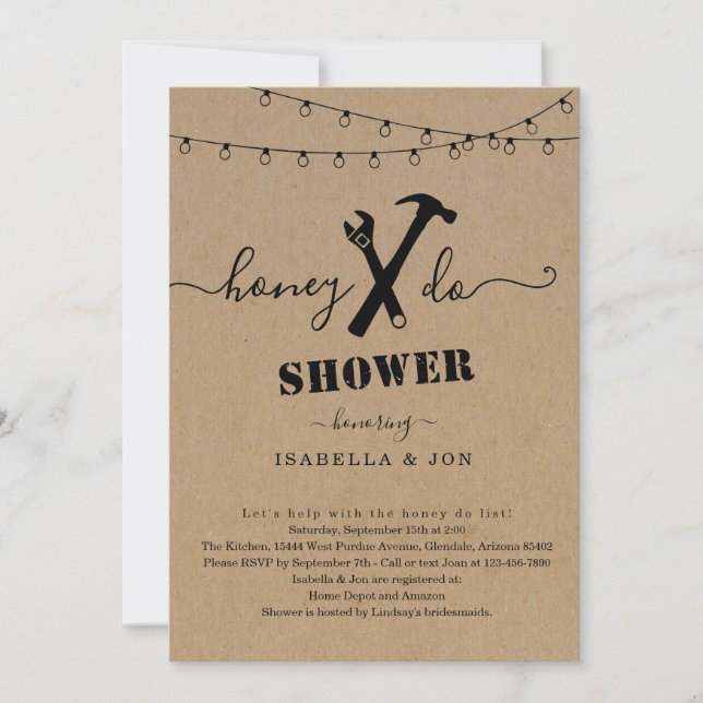 Honung Do Par Shower eller Groom Shower-inbjudan Inbjudningar (Framsida)