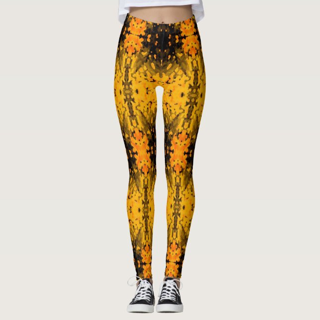 Honung Färgad Kvinnors bensin Leggings (Framsida)