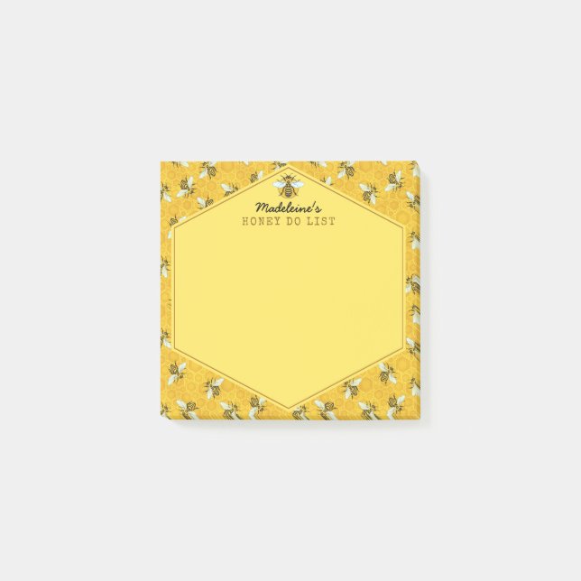Honung för Honeybeehonungskakahumlan listar Post-it Block (Framsida)