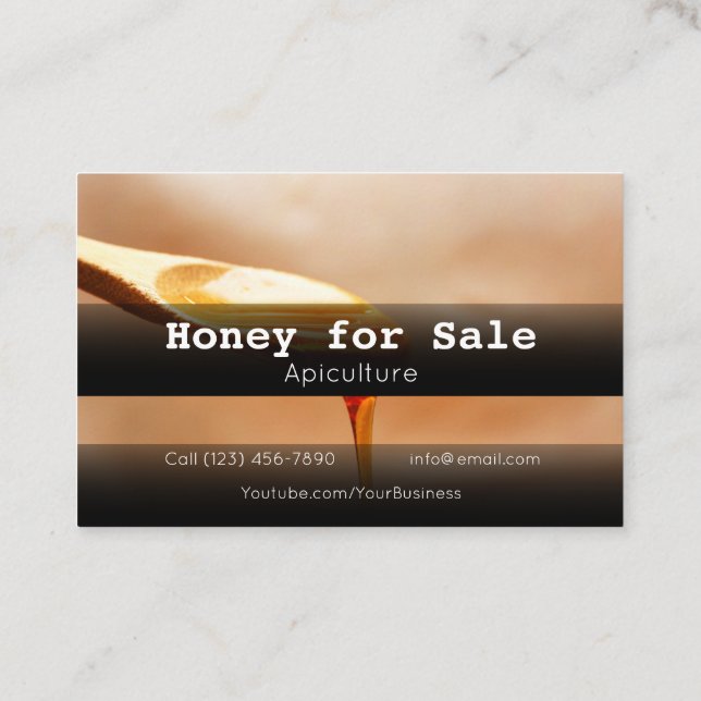 Honung for Sale Apicculture Business Company Busin Visitkort (Baksida)