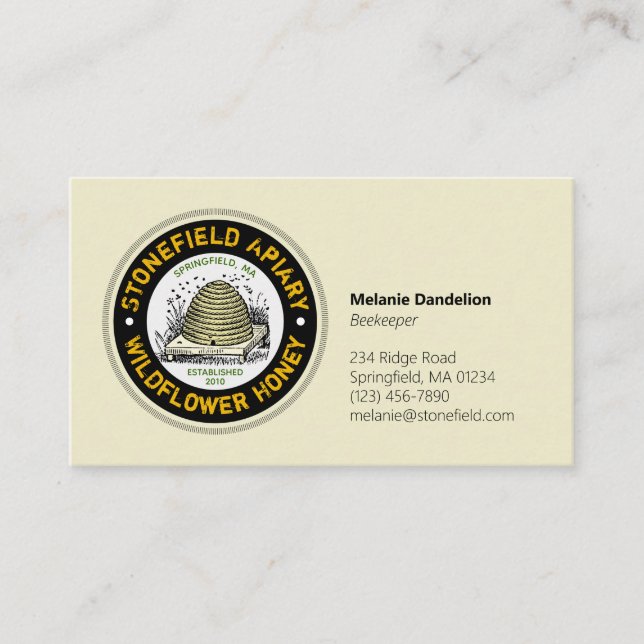Honung från bikupa från Namn Visitkort (Framsida)