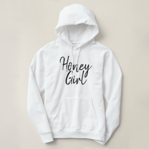 Honung Girl Typography Black & White Girly Womens T Shirt