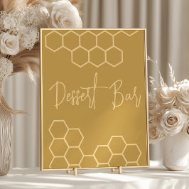 Honung Golden Beige Baby Shower Dessert Pub Poster