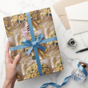 Honung Gul ros Bröllop Bouquet Presentpapper