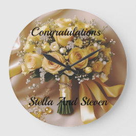 Honung Gul ros Bröllop Bouquet Stor Klocka