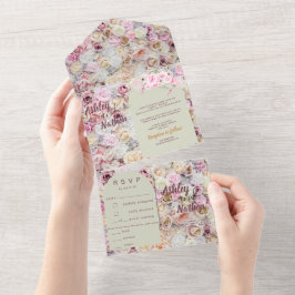 Honung Gult Rosa Blommigt Arch Summer