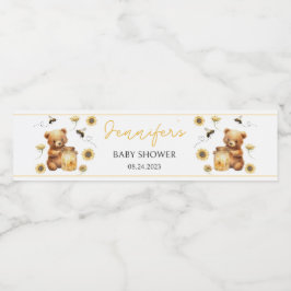 Honung humla gult könsneutral babydusch vattenflaskor etikett