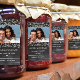 Honung Jelly Burk-etiketter Photo Bröllop Burk Tac Fraktsedel