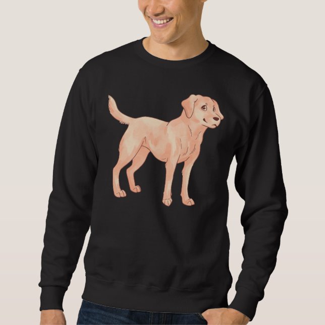 Honung Labrador Retriever Hund Lång Ärmad Tröja (Framsida)