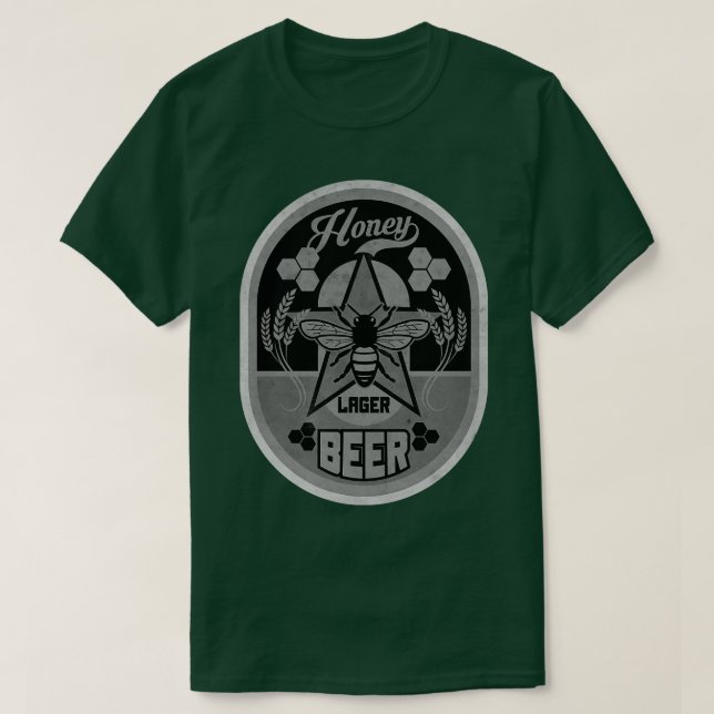 Honung Lager Beer BW T Shirt (Design framsida)