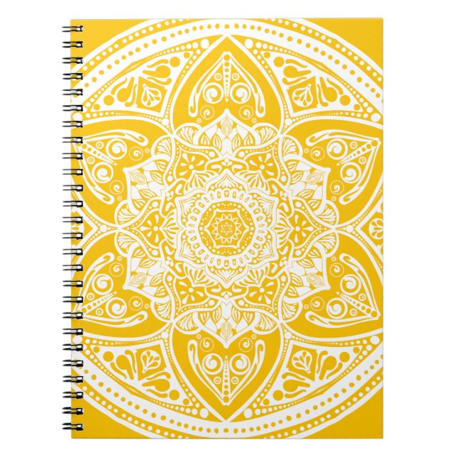 Honung Mandala Anteckningsbok Med Spiral (Framsidan)