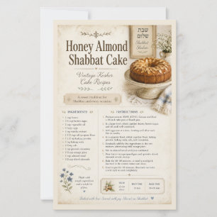 Honung Mandel Shabbat Tårta - Vintage Shabbat Tårt