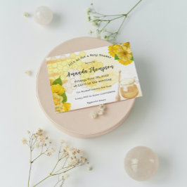 Honung med blommor och Bee Mamma till babyskor Inbjudningar