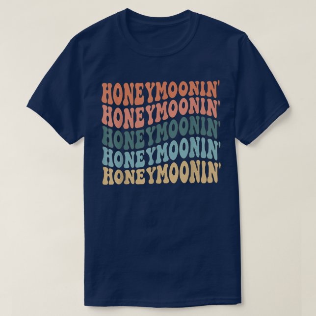 Honung Moonin Roligt Honeymoon Bride and Groom Hon T Shirt (Design framsida)