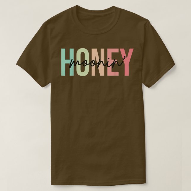 Honung Moonin Roligt Honeymoon Bride and Groom Hon T Shirt (Design framsida)