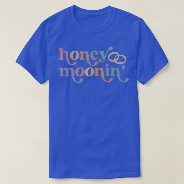 Honung Moonin Roligt Honeymoon Bride och Groom Rin T Shirt (Design framsida)