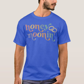 Honung Moonin Roligt Honeymoon Bride och Groom Rin T Shirt