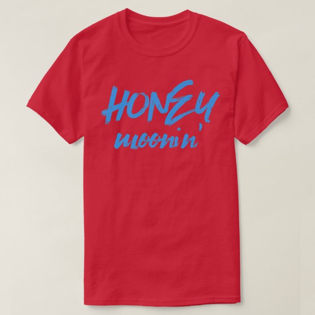 Honung MooninMarried Coola Blue Honeymoon Vac T Shirt (Design framsida)