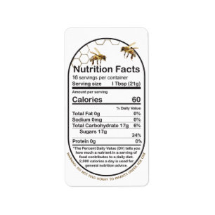 Honung Nutrition Facts Bee Honeycomb Infant Warnin Adressetikett