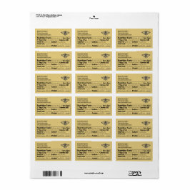 Honung Nutrition Facts Bibiodling Logotyp Guld Adressetikett