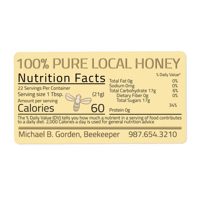 Honung Nutrition Little Bee Returetiketters Fraktsedel (Framsidan)