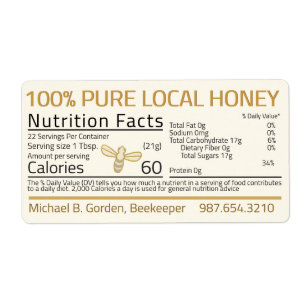 Honung Nutrition Little Bee Shipping Labels Fraktsedel