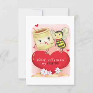 Honung och bin, traditionell Vintage Valentine Inbjudningar