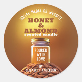 Honung och mandelljus runt klistermärke