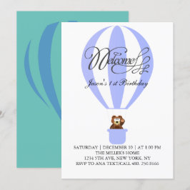 Honung party-ballonger för din första födelsedag inbjudningar