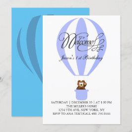 Honung party-ballonger för din första födelsedagsi inbjudningar