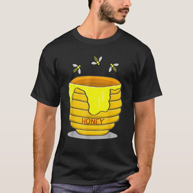 Honung Pot med honungsbin Sweet Gift T Shirt (Framsida)