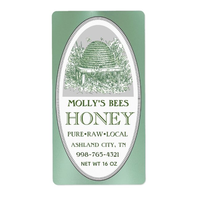 Honung Skep med Gräns Adress eller Grönten Shippin Fraktsedel (Framsidan)