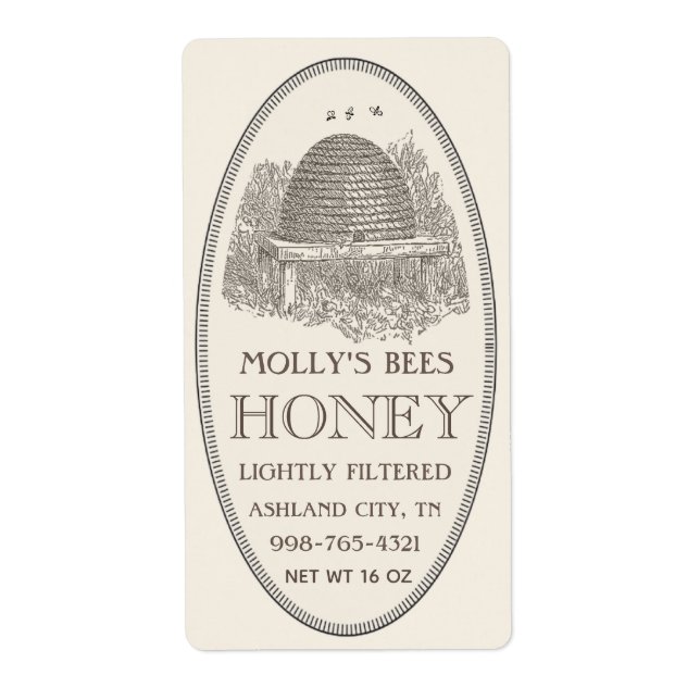 Honung Skep med Gräns Shipping Ivory Fraktsedel (Framsidan)