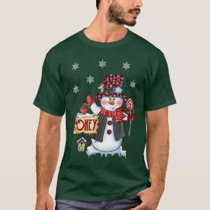 Honung Snögubbe jul Candy cane Red Play Santa T Shirt